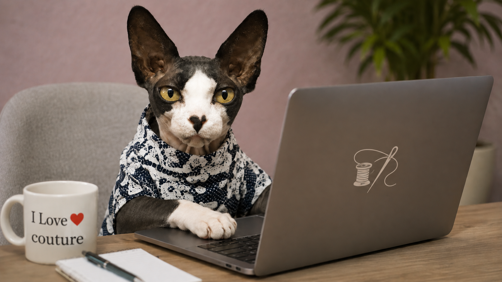 un chat pianote sur un ordi